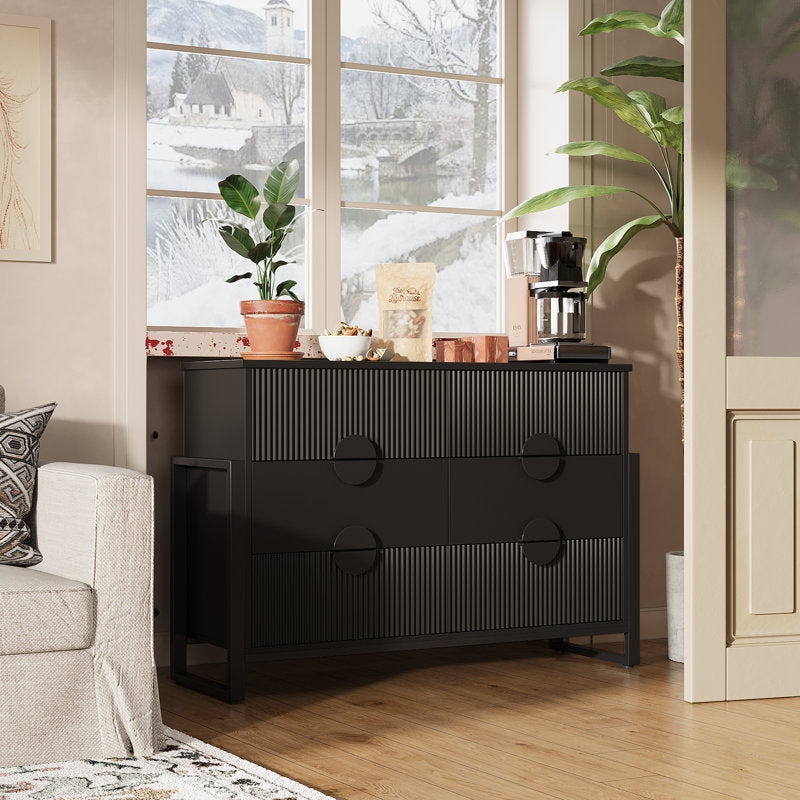 Modern Blackish 6 Drawer Dresser