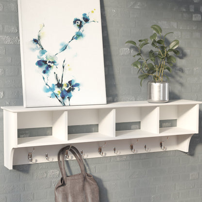 Raitsa 9 - Hook Wall Mounted Coat Rack WHITE