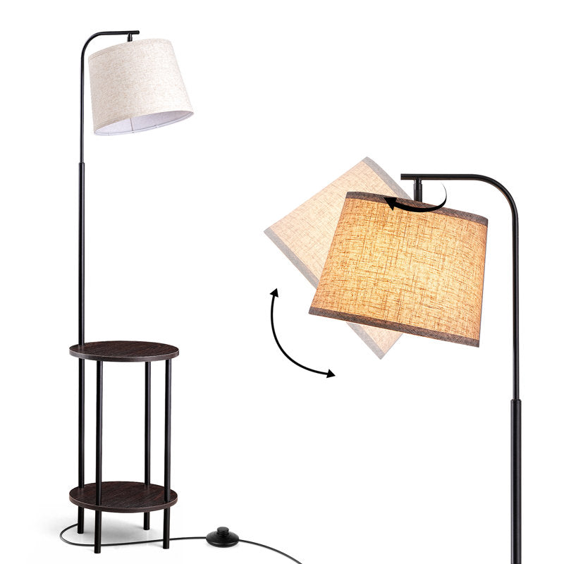 62" Tray Table Floor Lamp Black/Ebony