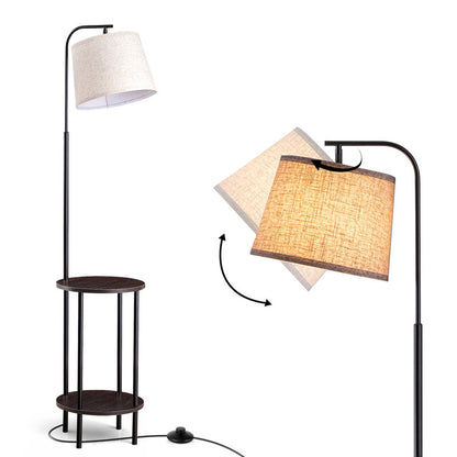 62" Tray Table Floor Lamp Black/Ebony