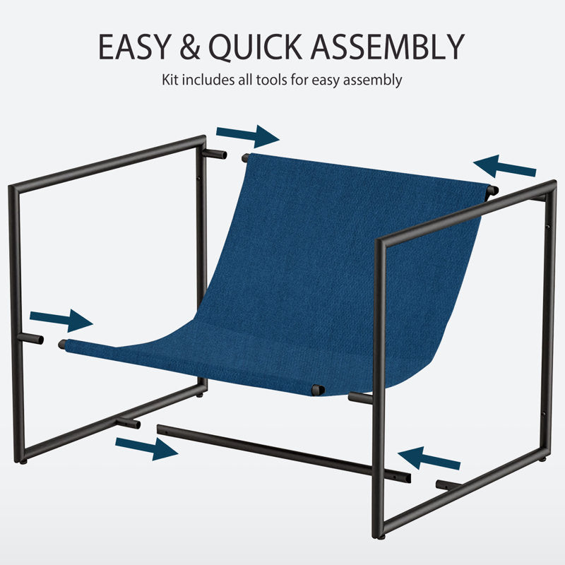 Cliatt Modern Metal Framed Sling Upholstered Accent  for Living Room - Oversized