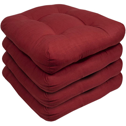 Premium Thick Patio Pad Tufted 19 x 19 x 4"" Solid Outdoor Chair Seat Cushions Pack Of 4 ( open box )