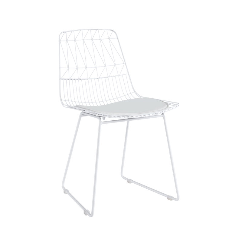 Metal Dining Chair with PU Leather Seat Pad ( set of 2 )