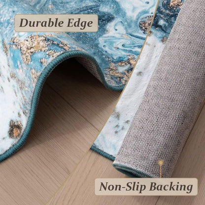 Washable Rug - Modern Artistic Style Rug for Living Room, Dining Room, Soft Short Pile Rug, Non-Slip  6 x 9