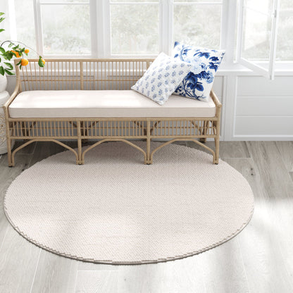 Elle Handmade Ivory Rug  10ft round