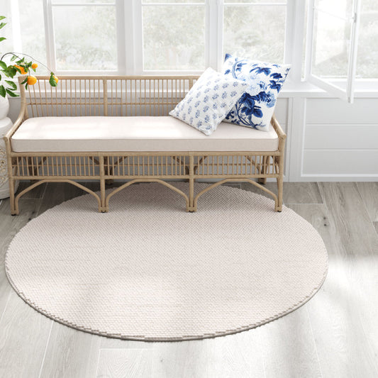 Elle Handmade Ivory Rug  10ft round