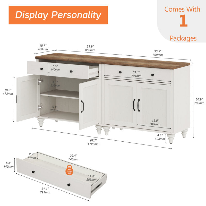 Scarlett Accent Cabinet  White n Brown