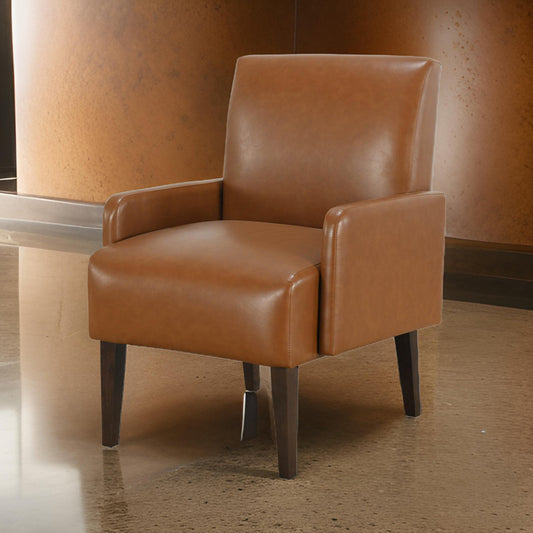 Encian Vegan Leather Armchair BROWN