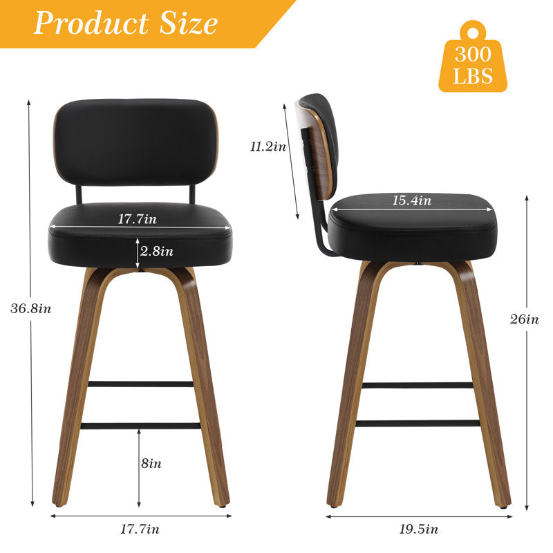 Swivel Counter & Bar Height Stool  SET OF 2 (29” Seat Height)