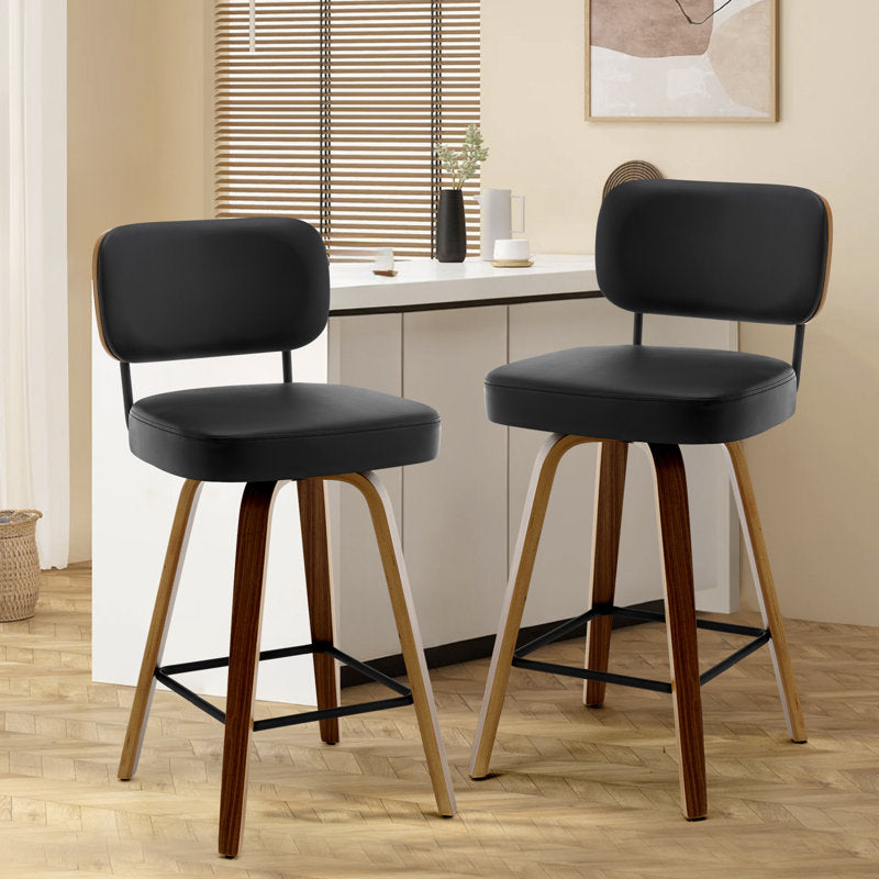 Logreira Swivel Upholstered Counter & Bar Height Stool SET Of 2
