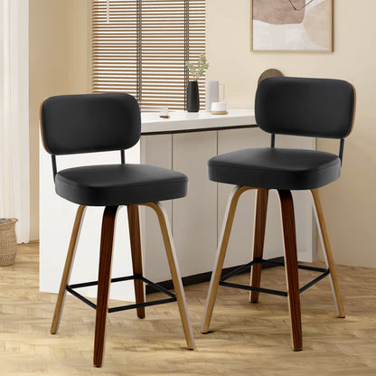 Logreira Swivel Upholstered Counter & Bar Height Stool SET Of 2