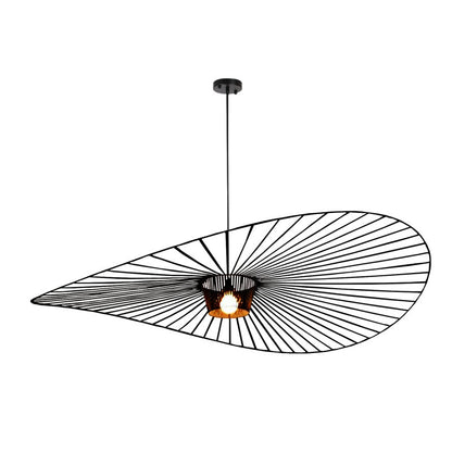 Keligo 78.8" Wide Geometric Strap Vertigo Chandelier Black