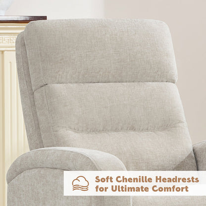 Modern Corduroy Camel Brown Swivel and Rocker Glider Recliner for Living Room