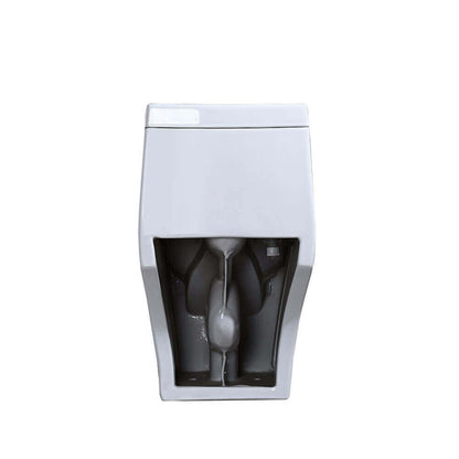 White Modern Ceramic Elongated Double Flush With Seat Lid & Wax Ring