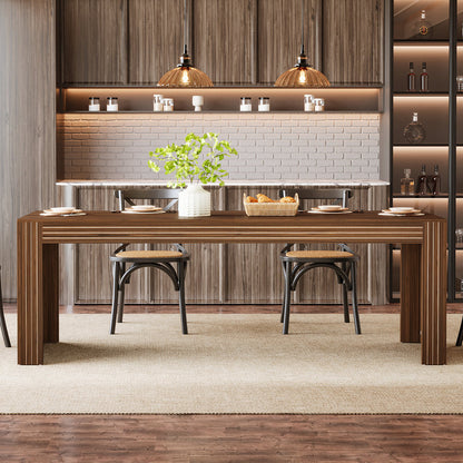 78.7-inch Rectangle Dining Table For 6, Long Dinner Table For Kitchen, Dining Room