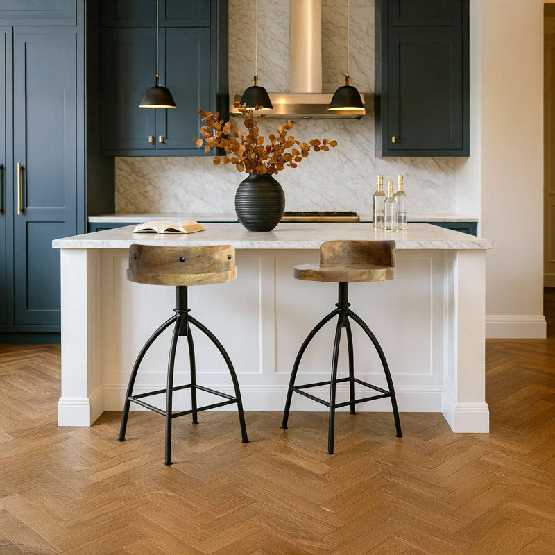 Kohlmeier Industrial Style Counter Height Stool with Adjustable Swivel Seat (open box ) only 1