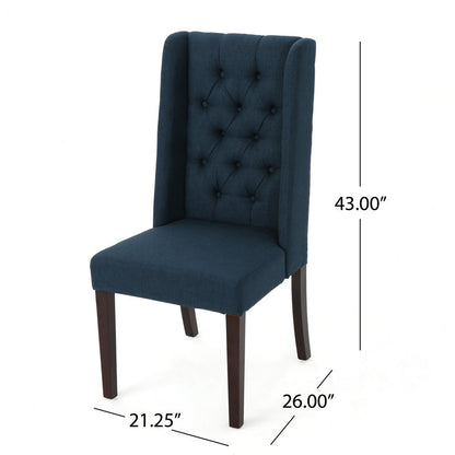 Toshia Navy Blue Upholstered Dining Chair (No Box) Set of 2 chairs