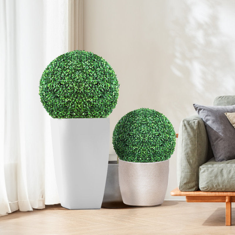 2 - Piece Artificial Boxwood Topiary in Set