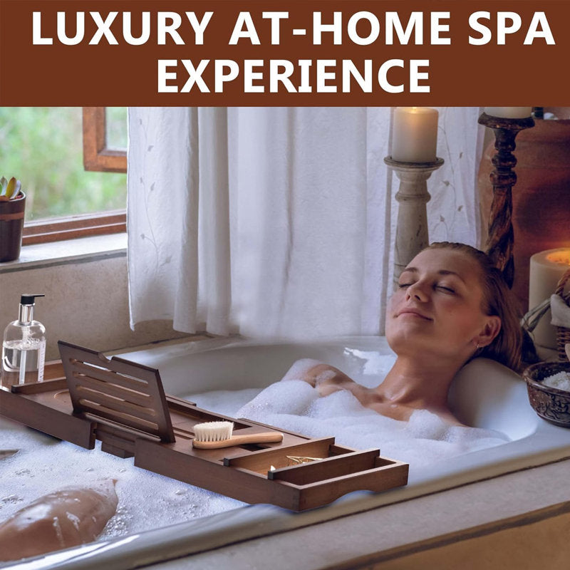 Nazirah Freestanding Bamboo Bath Caddy