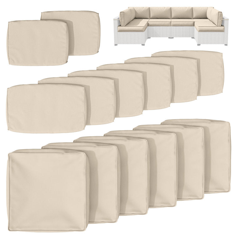 14-Piece Outdoor Seating Group Cushion Cover, Only Covers