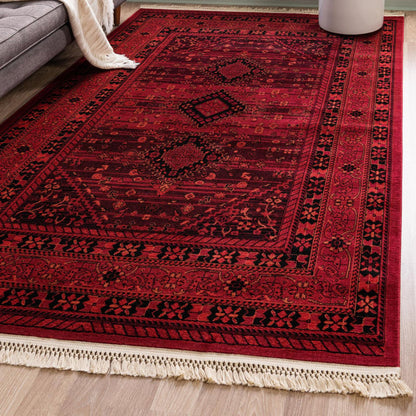 Amro Oriental Red Area Rug 10" x 14"